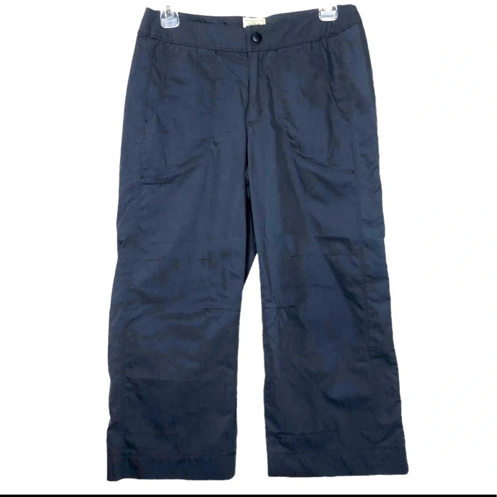 l.l. BEAN Cotton Blend Gorpcore Gray Cropped Utility Pants - Size 4 - Picture 1 of 4